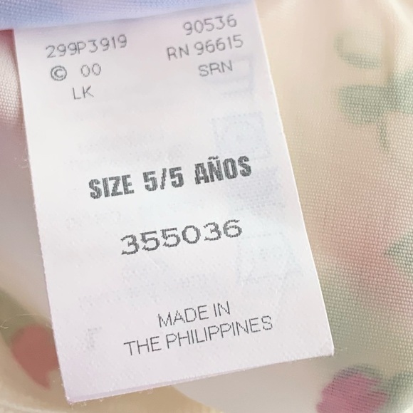 SALE! LITTLE ANGELS Dress Red Rose Print Velvet Collar and Bow Size 5 - Picture 8 of 9